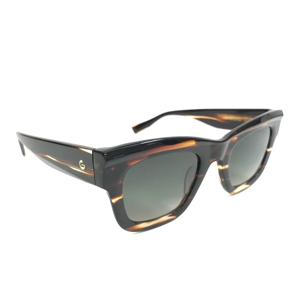 Gigi Studios Sunglasses ALFA 6897/2 Striped Horn Frames w/ Green Gradient Lenses